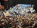 Sen. Sanders speaks to a packed arena at Boise State University the day before the caucuses.