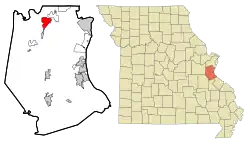 Location of Byrnes Mill, Missouri