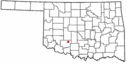 Location of Elgin, Oklahoma