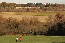 Rolling hills of Monmouth Battlefield State Park and farmland