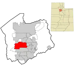 Location in Salt Lake County and the state of Utah
