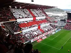 Tifo before a 2013 home game against rivals SC Charleroi